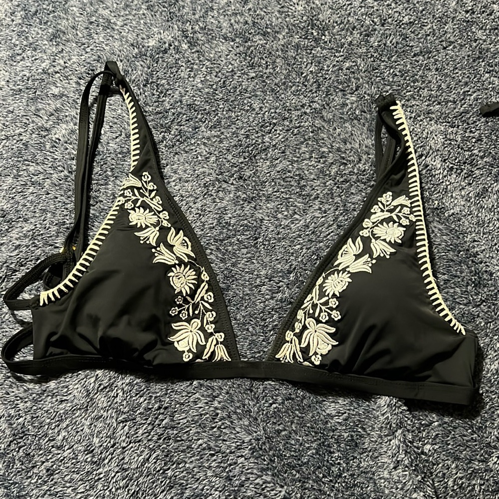 Black floral bathing suit